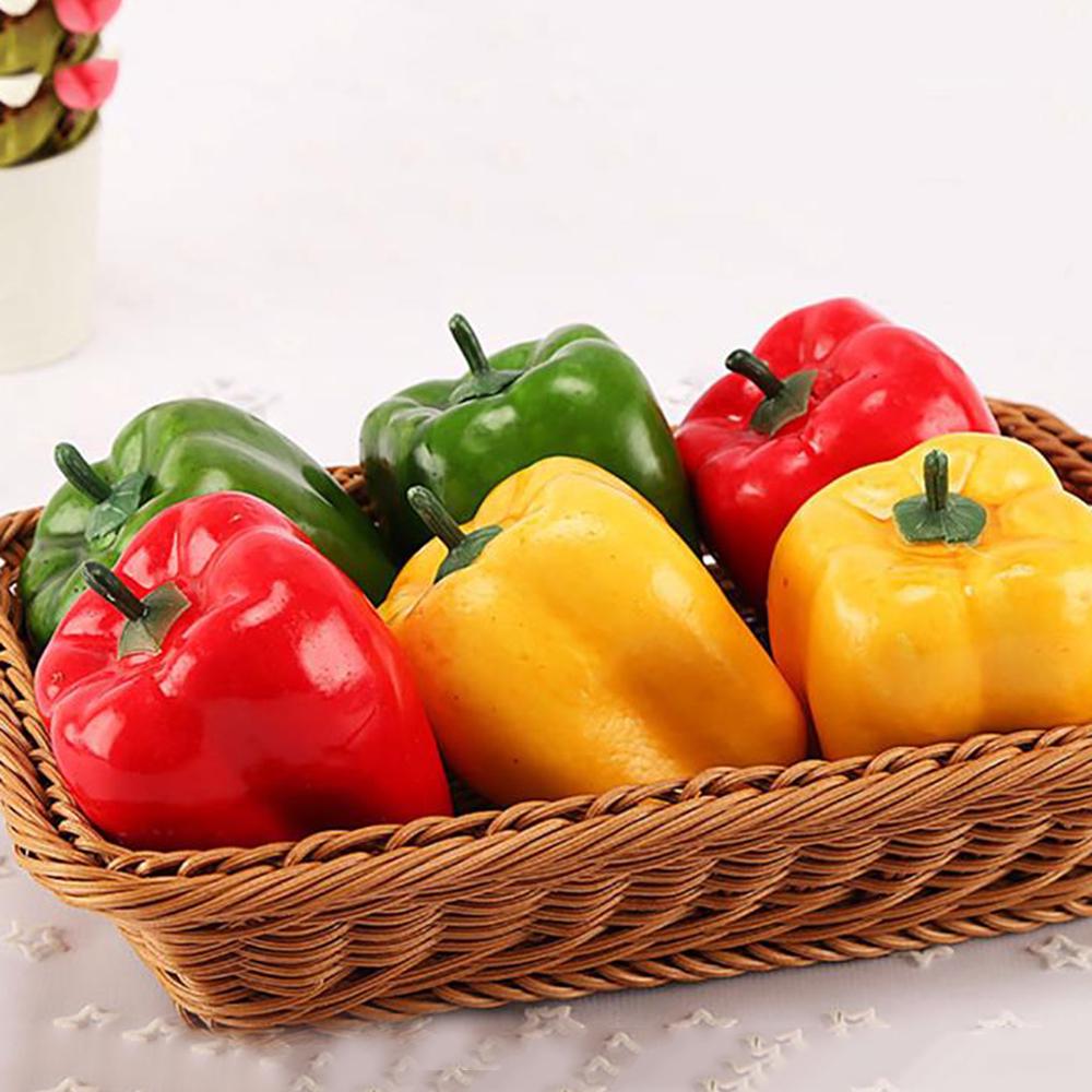 3pcs Artificial Pepper Simulation Fake Imitated Food Display Restaurants