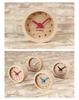 KATOMOKU Mini-Uhr rund rotes Holz Strand km-26