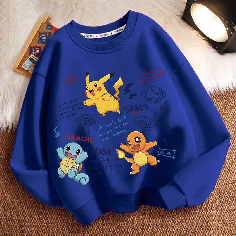 Children's Fashionable Pikachu Sweatshirts, Spring and Autumn Boys' and Girls' Casual Sweatshirts