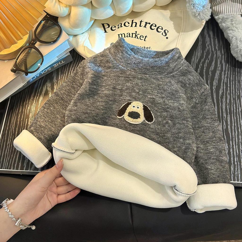 Children's Wool-Silk Koala Fleece Base Layer with Half-High Collar 