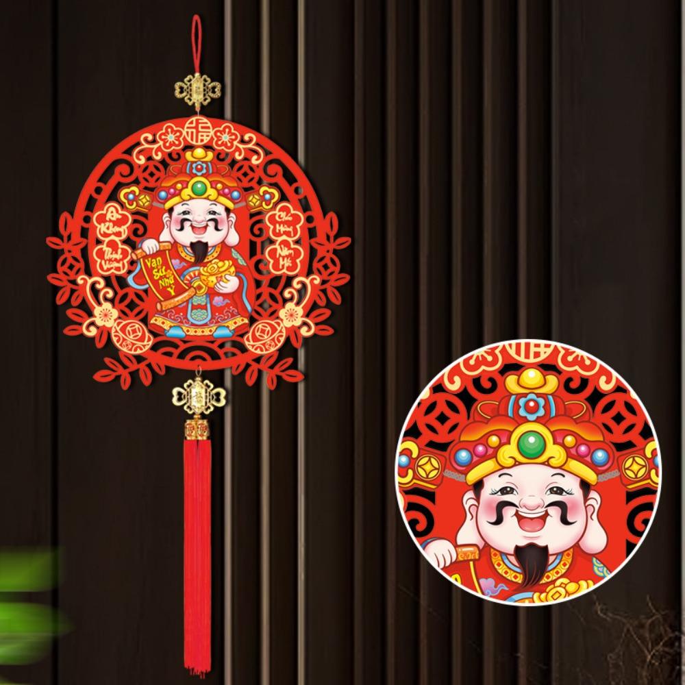 

Shaking Head God of Wealth God of Wealth Pendant Red Hanging Chinese Knot New Year Ornament Electric Spring Festival Pendants