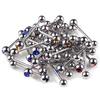 10Pcs Unisex Rhinestone Ball Barbell Rings Body Tongue Bars Punk Mixed Piercing