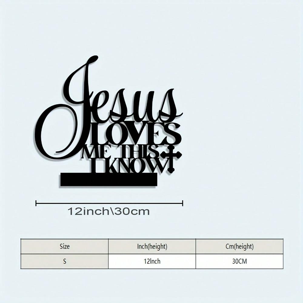 

Vintage Metal Wall Cross Decor Jesus Loves Me Black Powder Coated Home Ornament TY10022-01