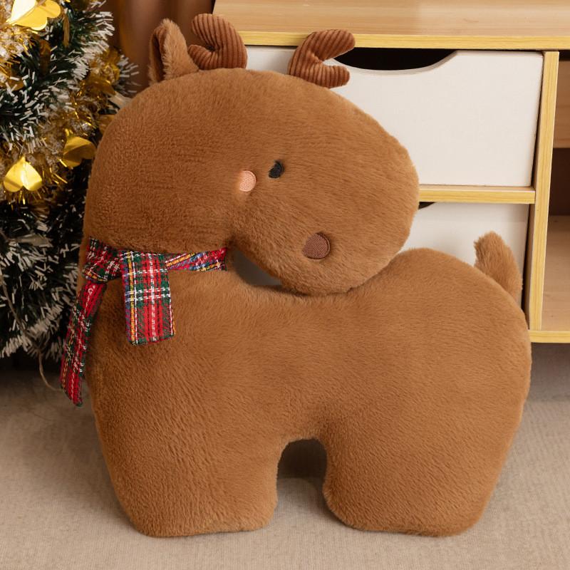 Christmas Plush Pillow With Snowman Reindeer Christmas Tree For Holiday Home Decor