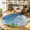 Howl's Moving Castle Personalized Round Rug Support Custom Name, Soft Home Decor Mat