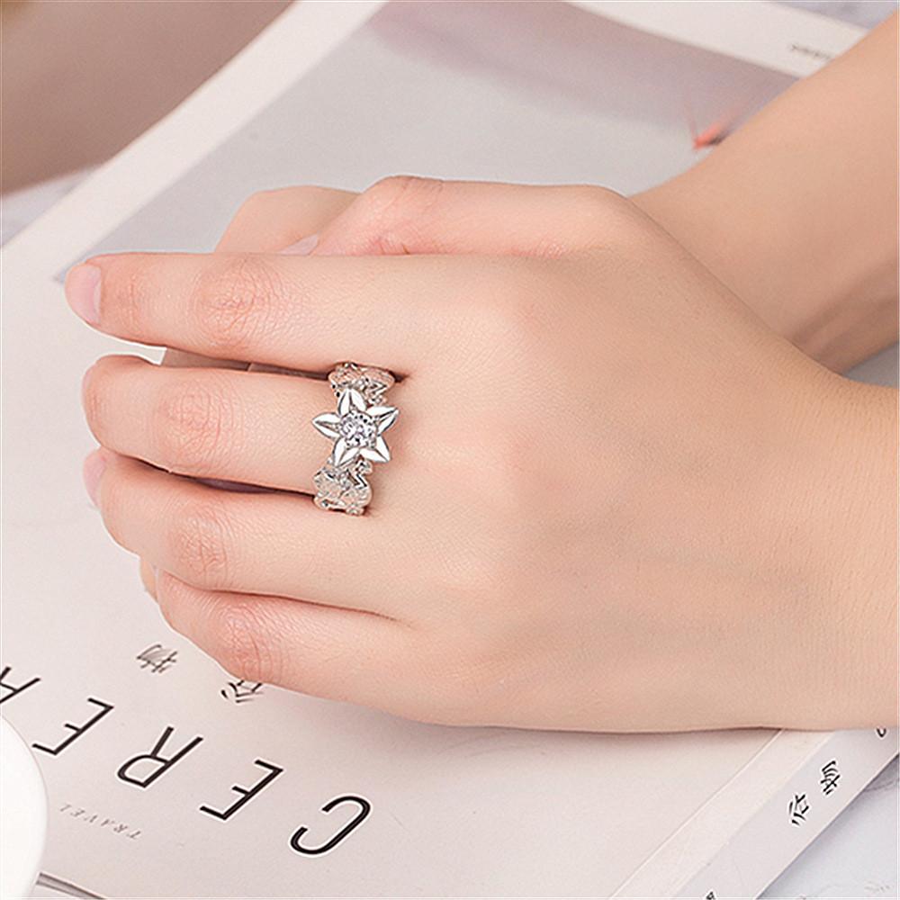 Flower Ring Leaf Hand Jewelry Decorative Ornaments Gift Fashion Elegant Simple