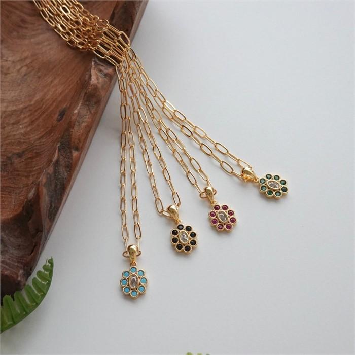 [Pretty] Zirconia Cubic 24K Gold-Plated Necklace (S9035805)