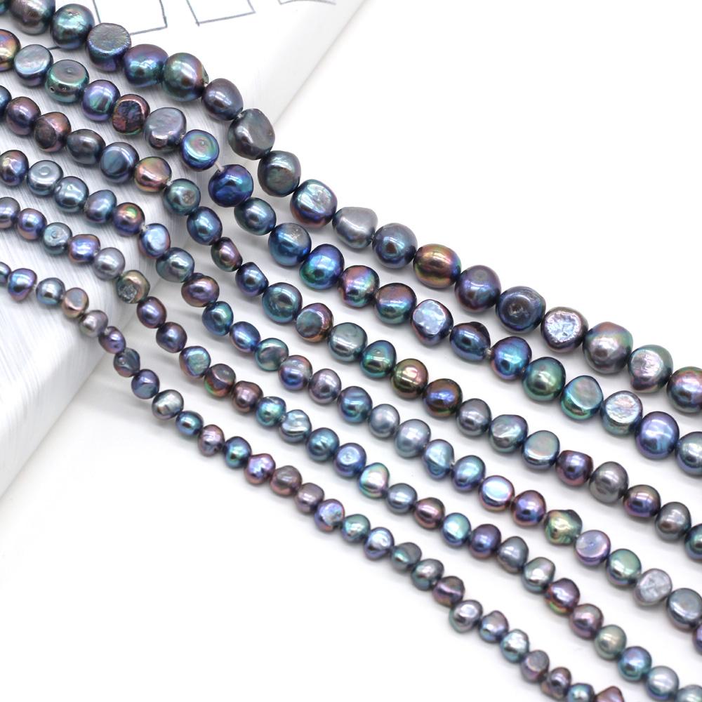 1String, Black Natural Nugget Pearls Beads, for DIY Necklaces Bracelets Accessories, Jewelry Making, Birthday, Wedding, Party Gifts 36cm