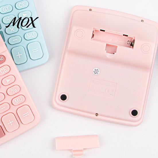 Dual Power Desktop Calculator Solar And Battery Calculator, Large LCD Display Portable Office Durable ABS Material Macaron Pink Blue for Financial