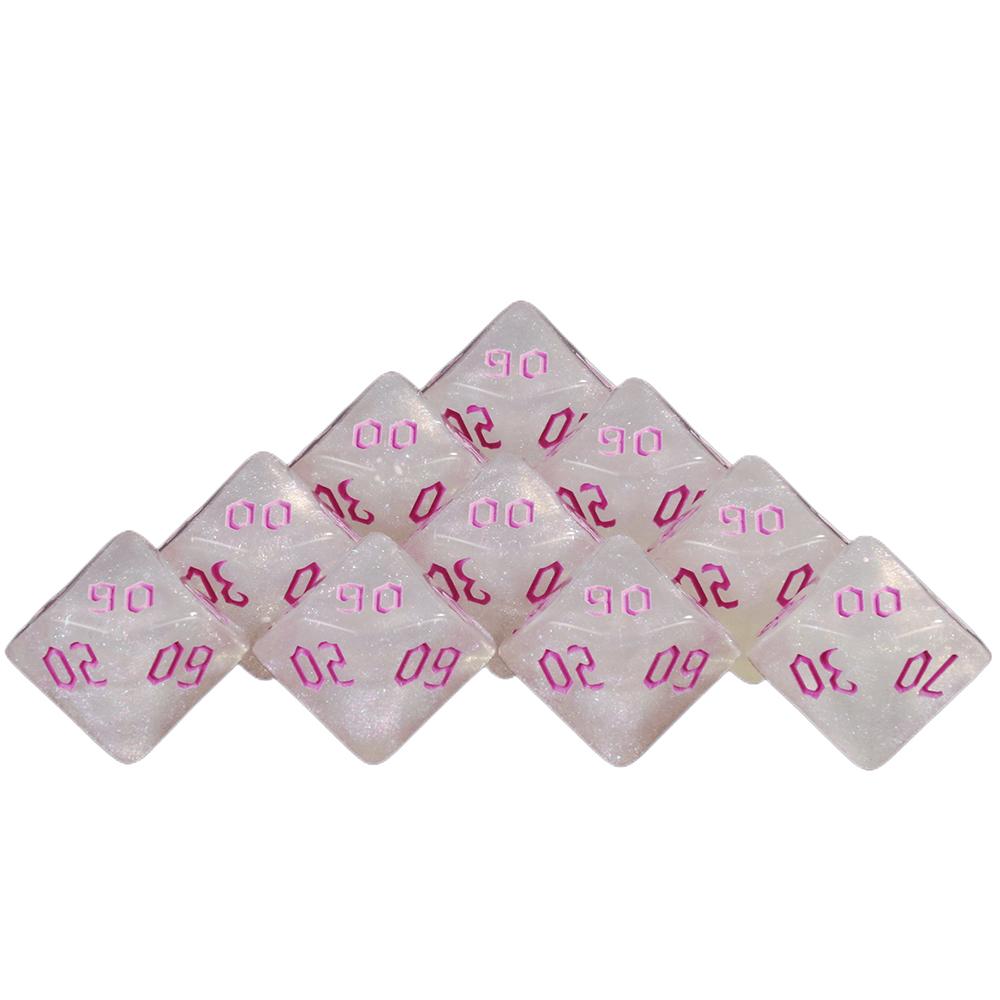10pcs DND Game Dice D10(00-90) Polyedral Dice for Entertainment Funny Party Board Games