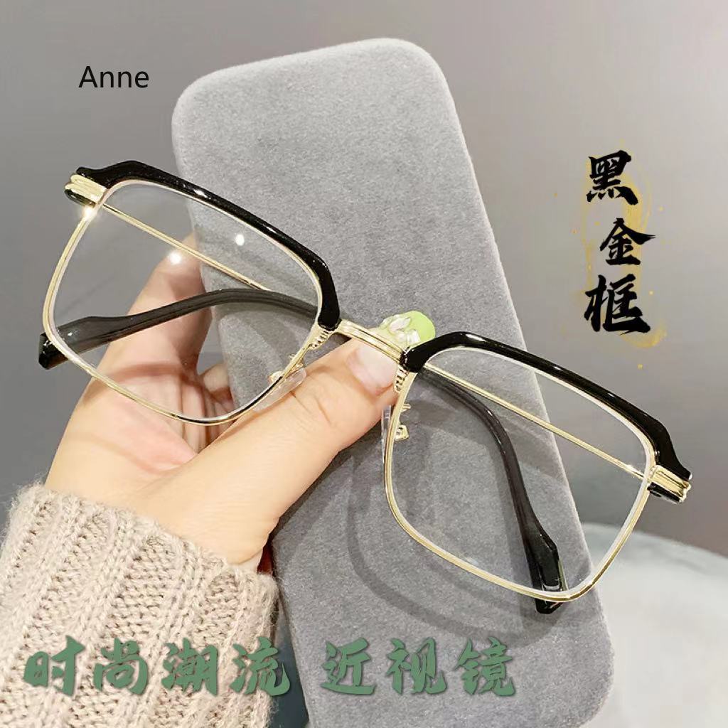 Square Anti-blue Light Myopia Glasses Women Men Vintage Transparent Computer Optical Eyewear Oversize Frame Eyeglasses