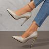 Fashion Elegant Woman Heeled Shoes Spring and Autumn New Women's Fashion High-heeled Single Shoes 11cm Thin Heels Sequins Solid Pumps