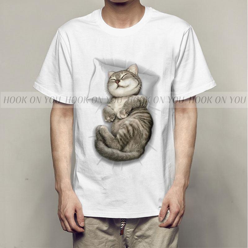 2026 Summer Cute Cat  Black and White Japanesestyle Doting Owners Orange Cat Cat Student ShortSleeved TShirt