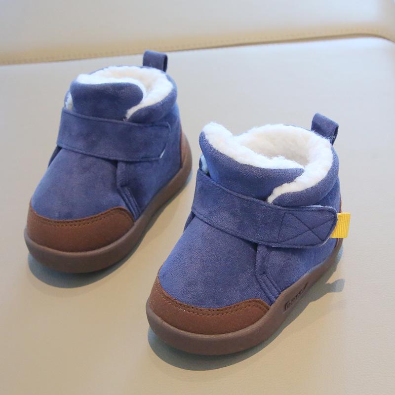 

Winter Baby Walker Shoes: Velvet-Infant Soft Sole, Non-slip Cotton Snow Boots for Boys & Girls Size 20 / 15 cm темно-синий