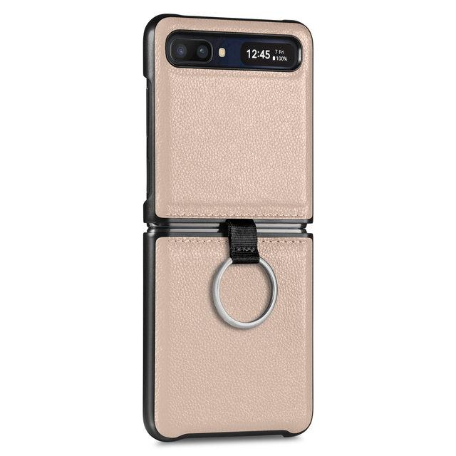 Drop Protection Finger Ring Leather Case For Samsung Galaxy Z Flip 3 Flip4 Flip 4 Flip3 5g Matte Cover For Samsung Z Flip3 Cases