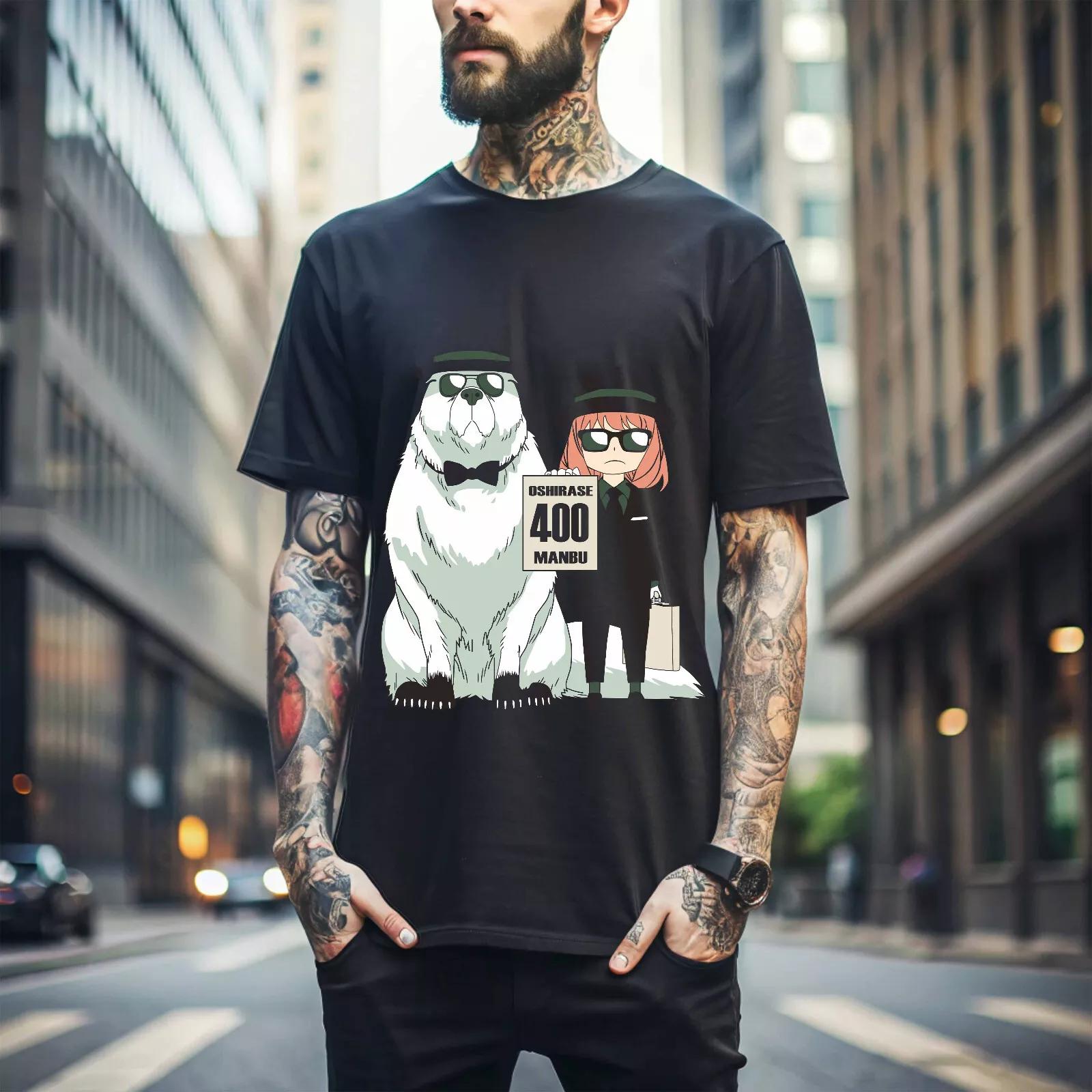 

100% хлопок ТОПЫ УНИСЕКС ФУТБОЛКИ МУЖСКИЕ ЖЕНСКИЕ Футболка Spy x Family Аниме, Лойд, Йор, Аня, Бонд, Форджер, Смешная футболка 070 XL чёрный