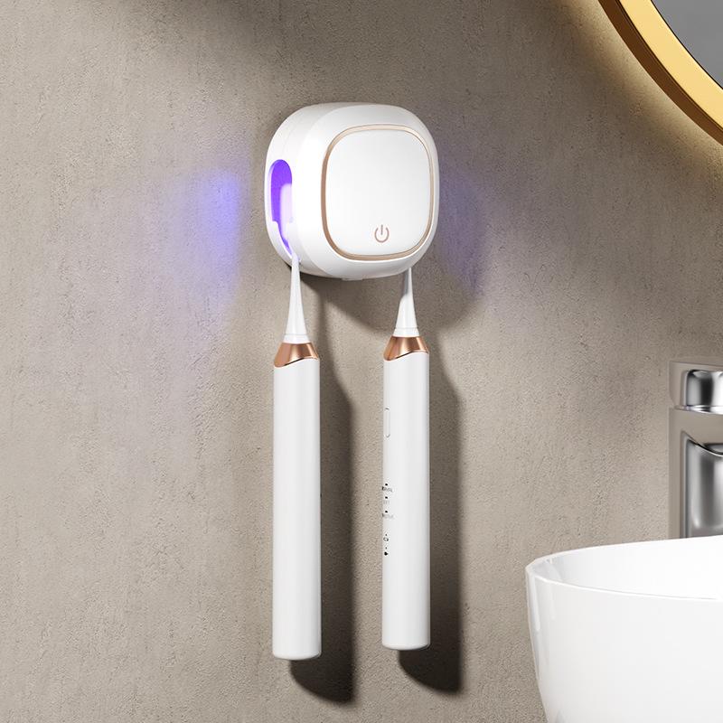 Luxury Minimalist Wall-Mounted UV Sterilizing & Drying Travel Toothbrush Holder