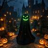 Adjustable Halloween Ghost Decoration with Luminous Face and Extendable Height for Indoor Outdoor Holiday Display 65 To 120cm Requires AA Batteries
