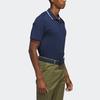 Adidas Go-To Piqué Golf Polo Shirt With Contrast Trim Logo Men Polo Shirts Navy-Blue HR7975