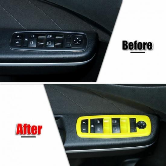 Window Lift Switch Button Panel Trim Cover For Dodge Ram 1500 2010-2017 Yellow