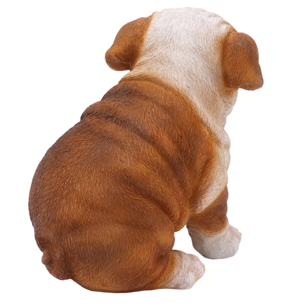 English Bulldog Puppy Statue Lifelike Resin Bulldog Sculpture for Garden Lawn Porch Decoration