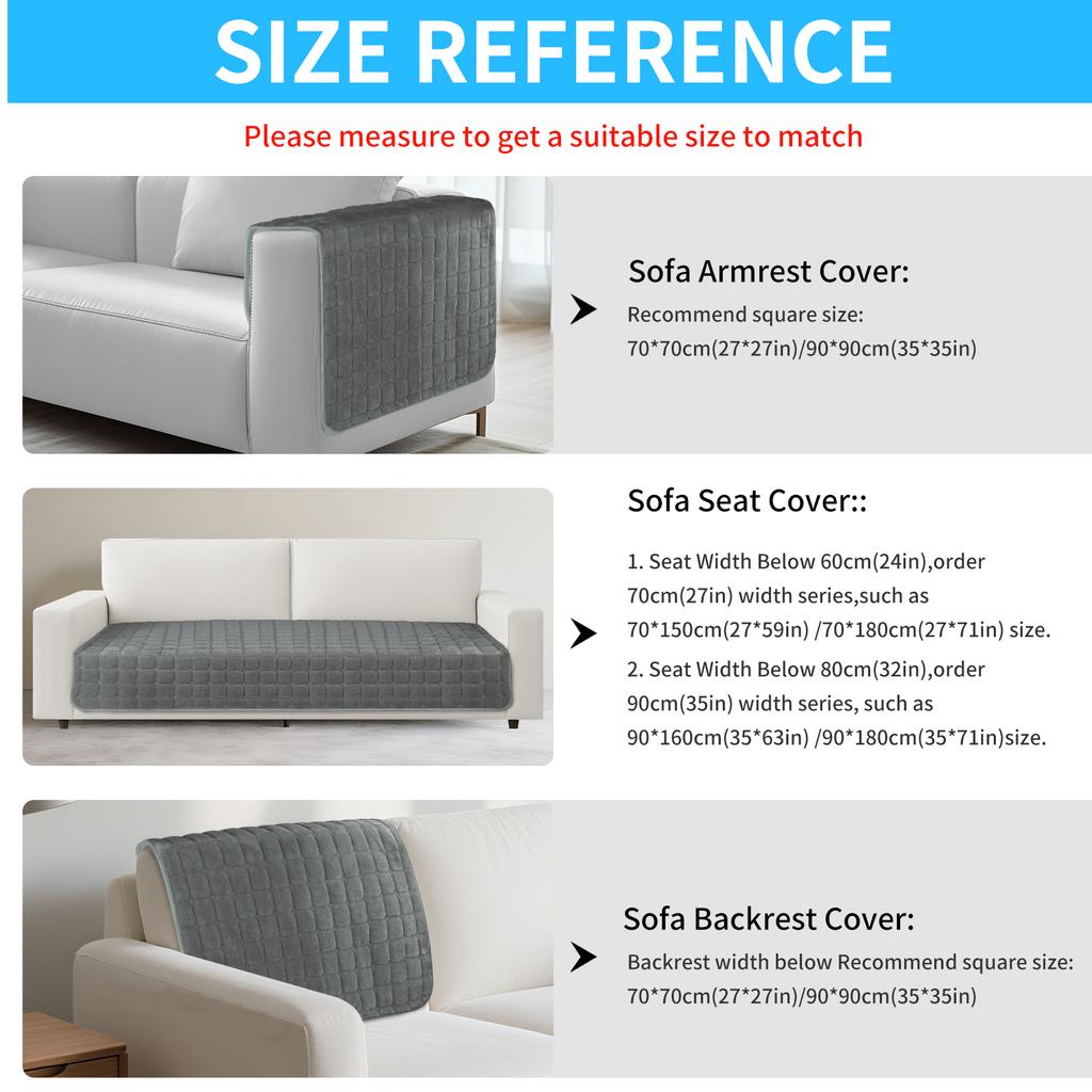 Flannel Quilted Sofa Covers Thick Plush Sofa Slipcover Sofa Cushion Towel for Living Room Furniture Protector for Corner L Shape