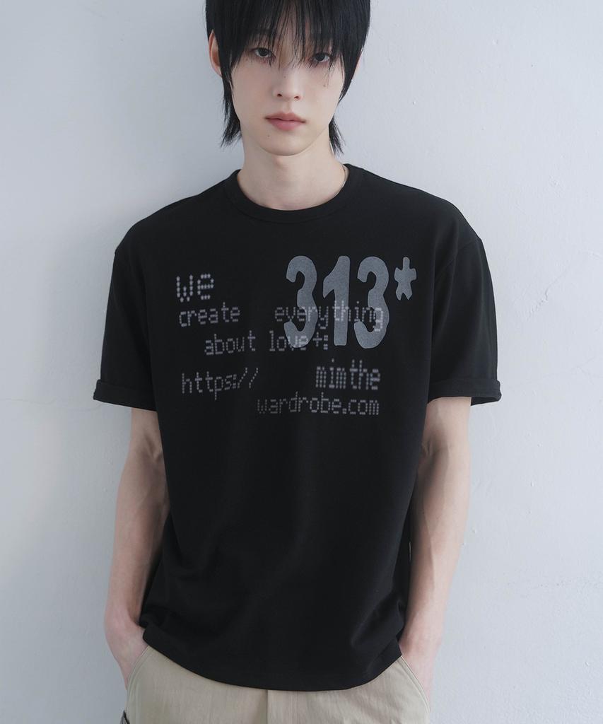 Mimdeowodeulobeu 313 Printed T-Shirt_Black