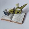Mini Dragon Figurine Fantasy Dragon On Book Reading Statue for Fairy Garden Terrarium Bookshelf Desk Decor