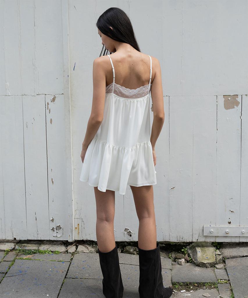 Yansisi Jacquard Lace Mini Dress - White
