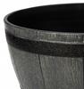 Gray round imitation wood flowerpot 40 cm Barrel