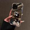 Cute Love Heart Mirror Soft Phone Case For Samsung Galaxy S25 S24 S23 S22 S21 Ultra Plus FE A06 A14 A23 A36 A52 A55 A56 Cover
