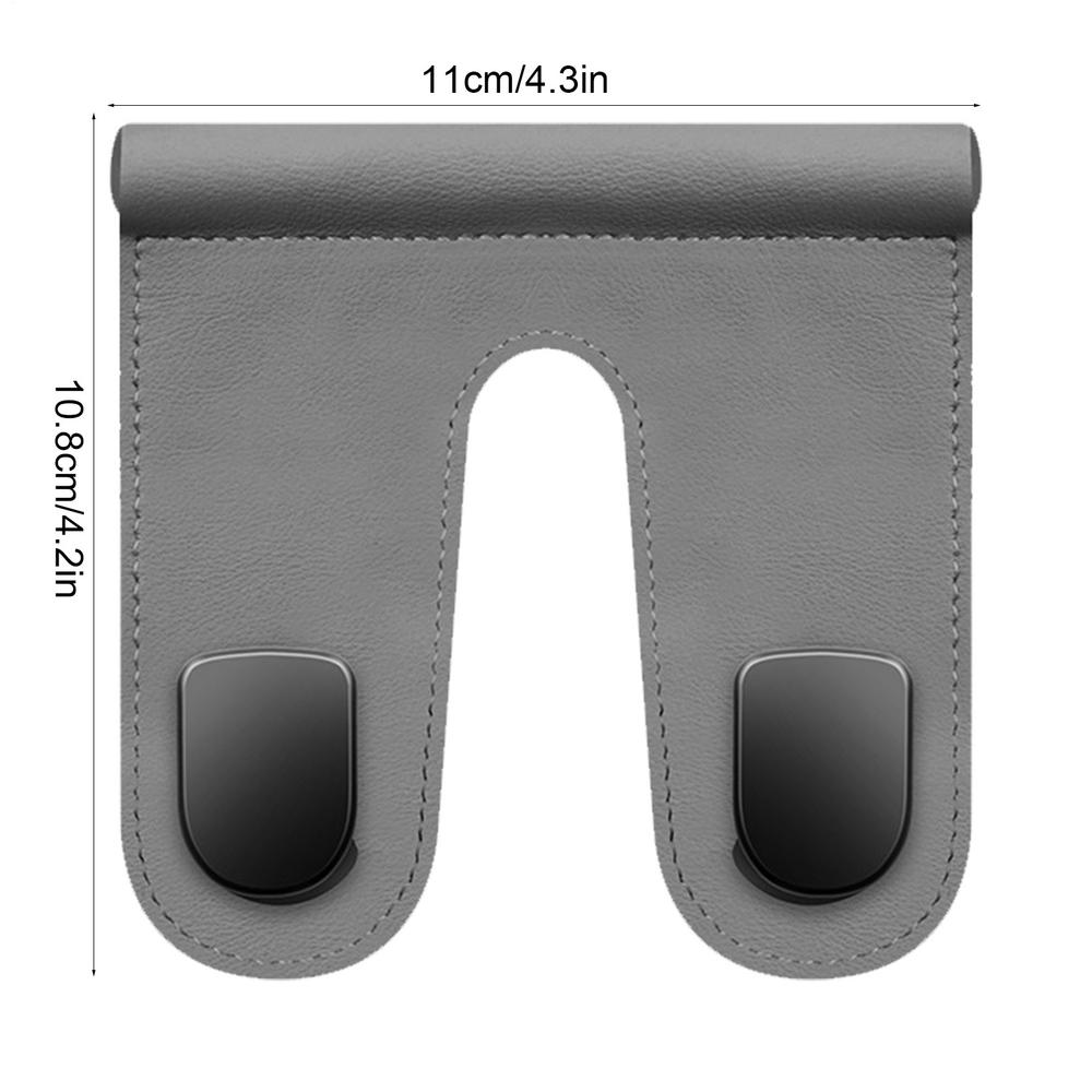Large Load-Bearing PU Leather Alloy Hook Hanger Car Rear Seat Hanging Double Hook For Interior Storage Car Accessories