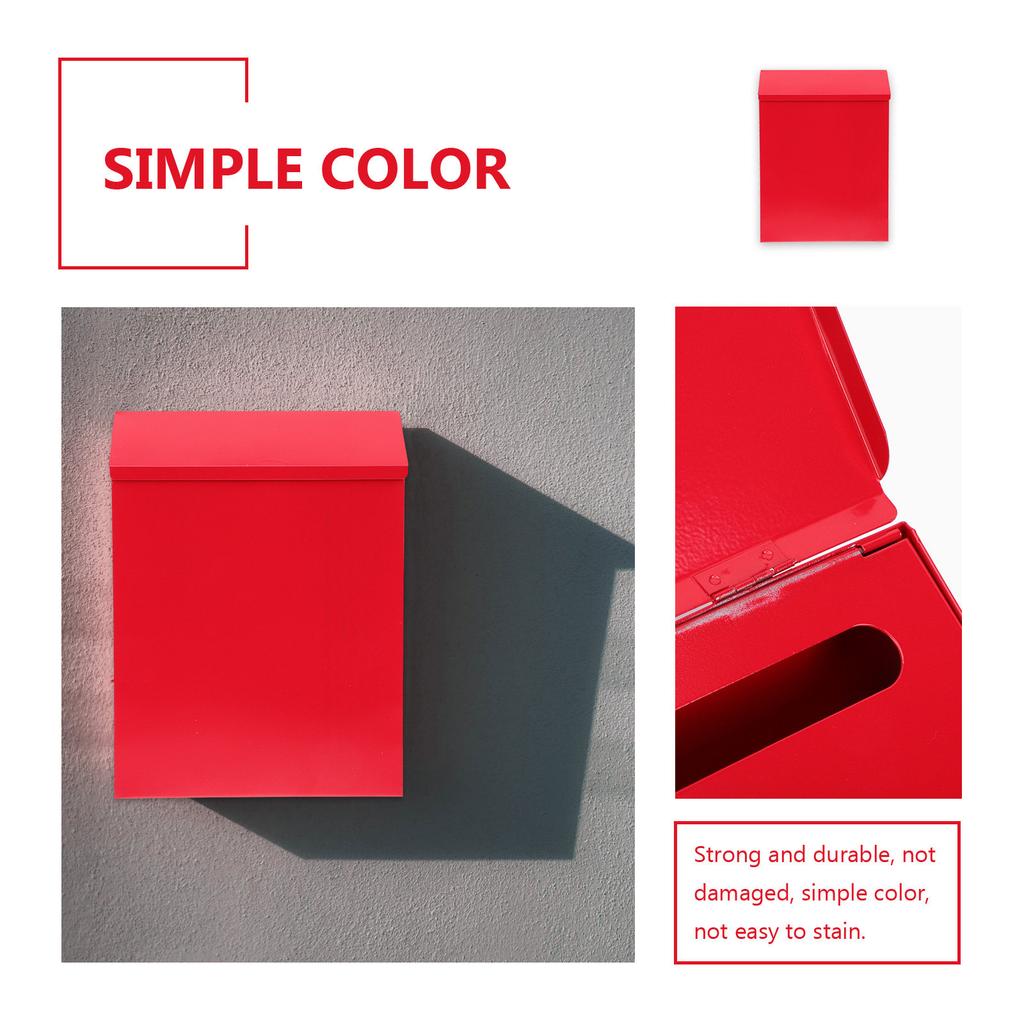 Lockable Wall-Mounted European Iron Mailbox Waterproof Fade-Resistant Letter Box for Residential Yard Garden Decor