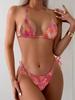 Women's Floral Halter Bikini Swimsuit - High-End European & American Resort Wear