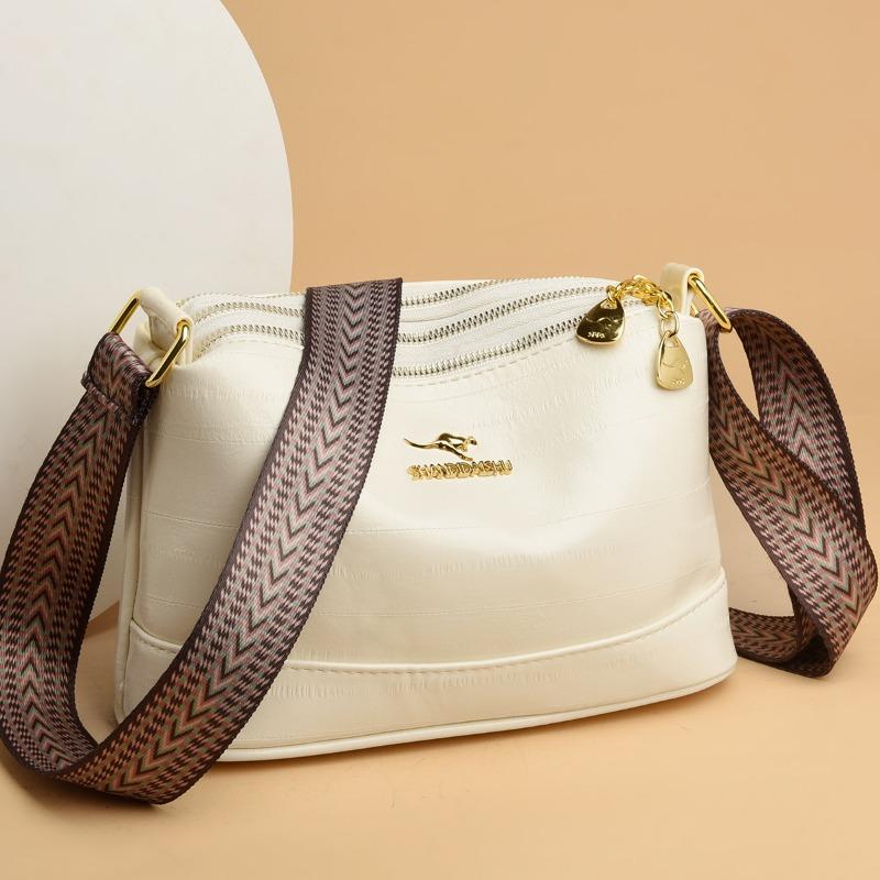 Women's fashion large-capacity multi-compartment shoulder messenger bag, light mobile phone change bag, adjustable shoulder strap