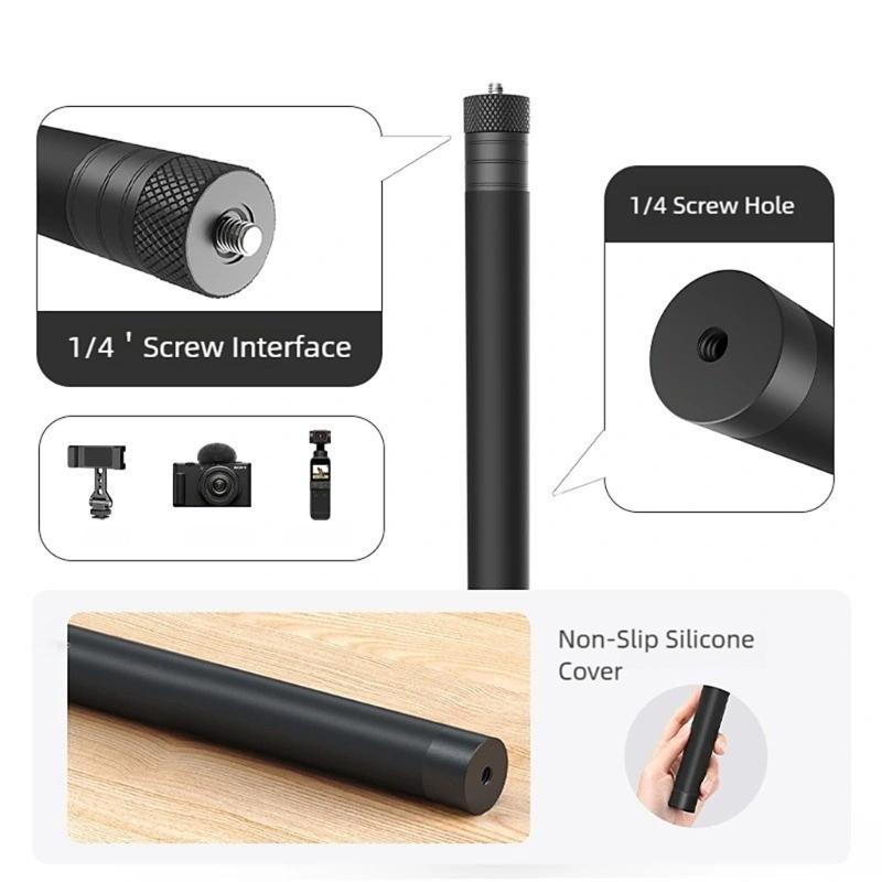 Strong Aluminum Extension Rod For Sports Camera Phone Clip And Stand 1/4 Screw Selfie Stick Extender