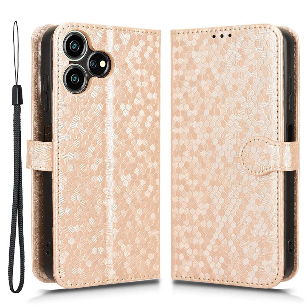 For ZTE Blade V50 Smart/Blade V50 Design 4G Leather Case Dot Imprinted Flip Phone Cover