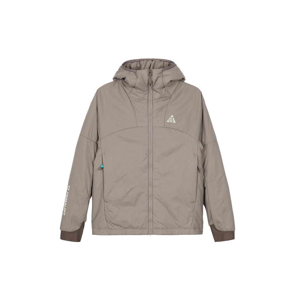 Nike Solid Color Casual Logo Zip Hoodie Jacket Women Outerwear Gray Brown DQ5841-087