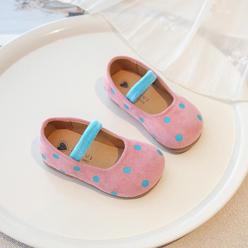 Kids Girls Vintage Princess Round Toe Soft Sole Comfortable Leather Shoes 21 розовый