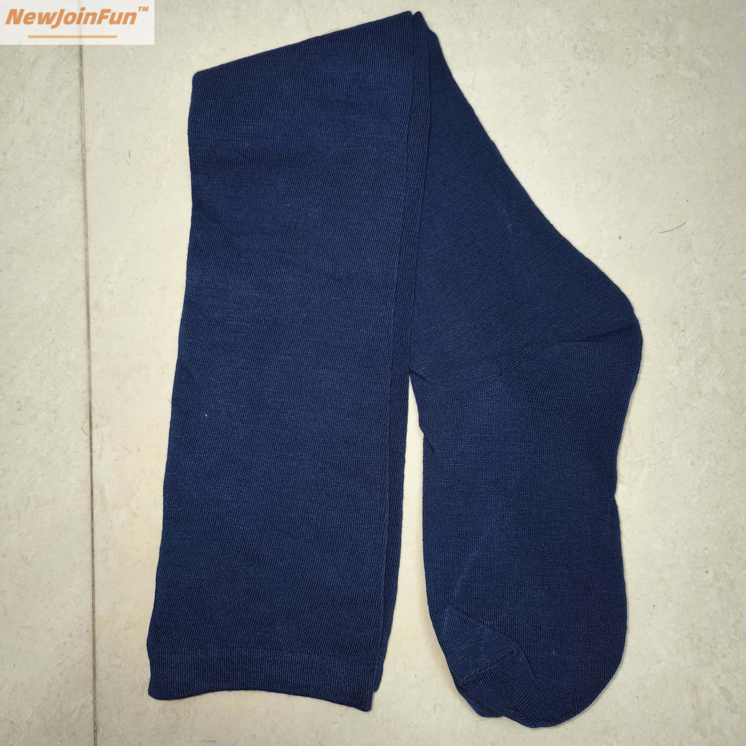 

Женские чулки выше колена больших размеров в черно-белую полоску, гетры, носки экстра-длины для полных женщин One Size темно-синий