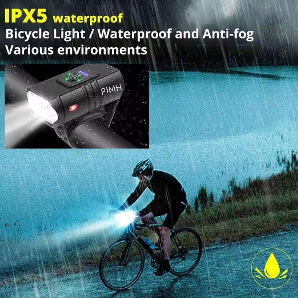 Dual T6 Aluminum Bike Headlight Set: High/Low Beam, USB Charging, Front & Rear Lights for Outdoor Riding