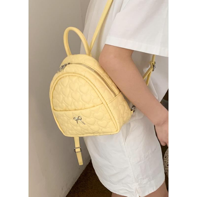 Korean Version of Fashionable Girlish Portable Small Bag 2025 New Love Embroidered Thread Backpack Casual Schoolbag