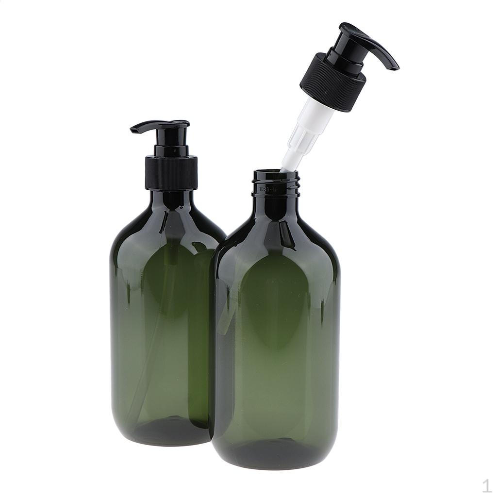 

Bottles W/ Black Dispenser Empty Container 2Pcs зелений