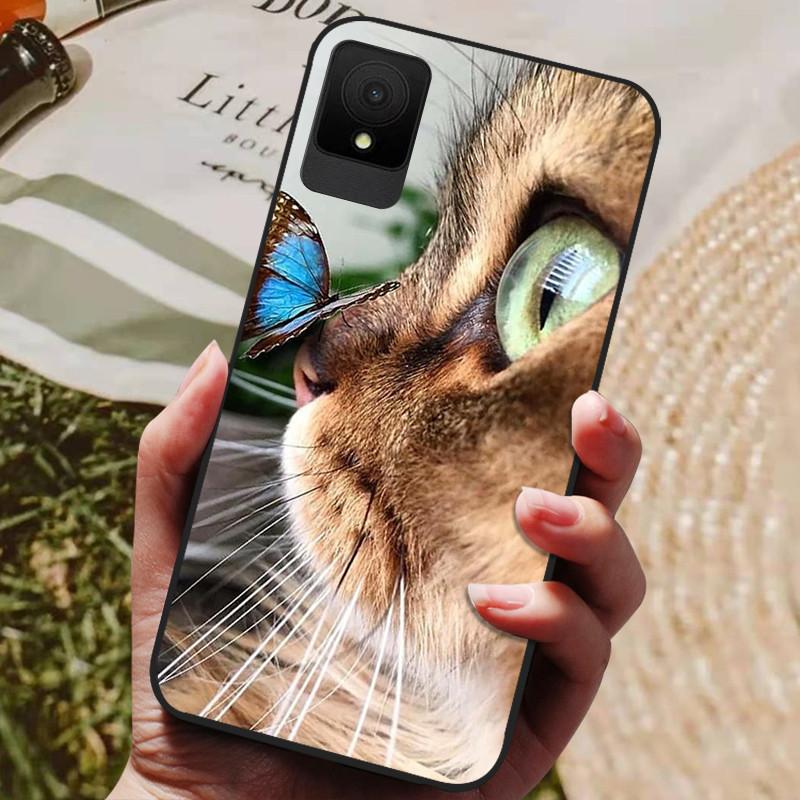 For TCL 502 Case Shockproof Soft Silicone TPU Bumper for TCL 502 Global Cover Cat Luxury  TCL502 Cute Cartoon Shell