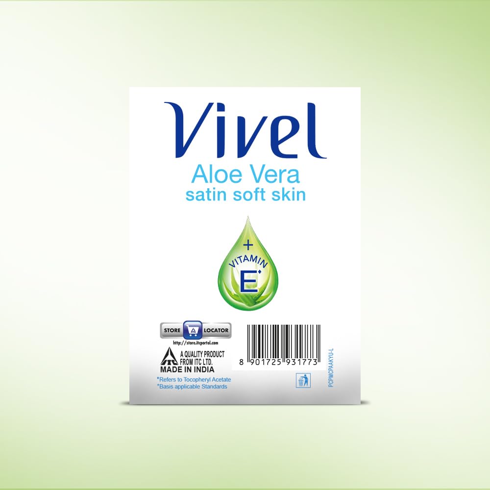 Vivel Aloe Vera Bathing Soap With Vitamin E For Soft Glowing Skin 600g X 4 Soap Refreshing Nourishing Bar Soap For All Skin Types Women Men