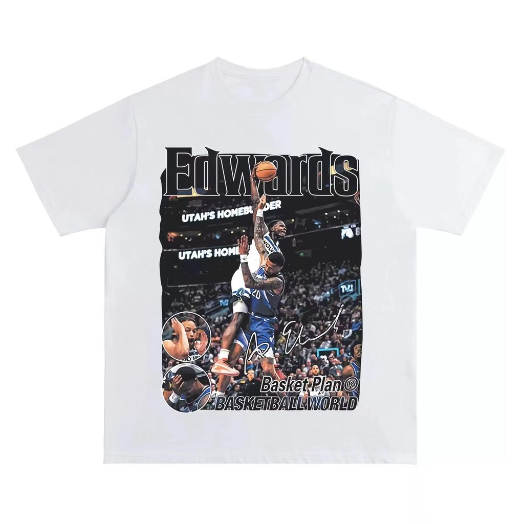 2025 New Edwards Breathable, Fashionable and Casual High-quality Men's Pure Cotton Round-neck Graphic Print T-shirt