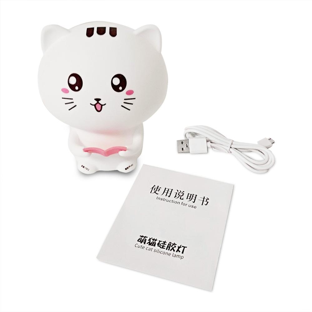 Katze Muster Fernbedienung Touch Sensor Klopfen Tap Nachtlicht Lampe Schlafzimmer USB Bunte Lichter für Kinder Baby