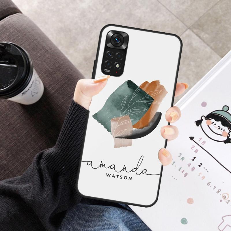 Custom Aesthetic Nature Monogram Name Case For Xiaomi Redmi Note 11 10 9 8 12 Pro 10S 11S 12S Cover For Redmi 10 10A 9C 10C 12C