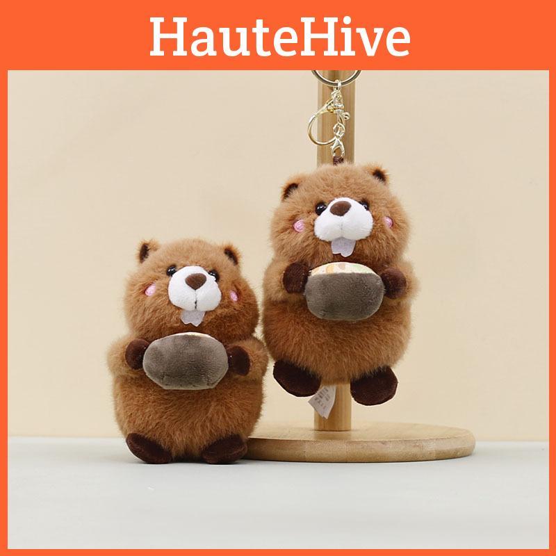 Groundhog Plush Toy Cartoon Keychain Backpack Pendant Childrens Gift Holiday