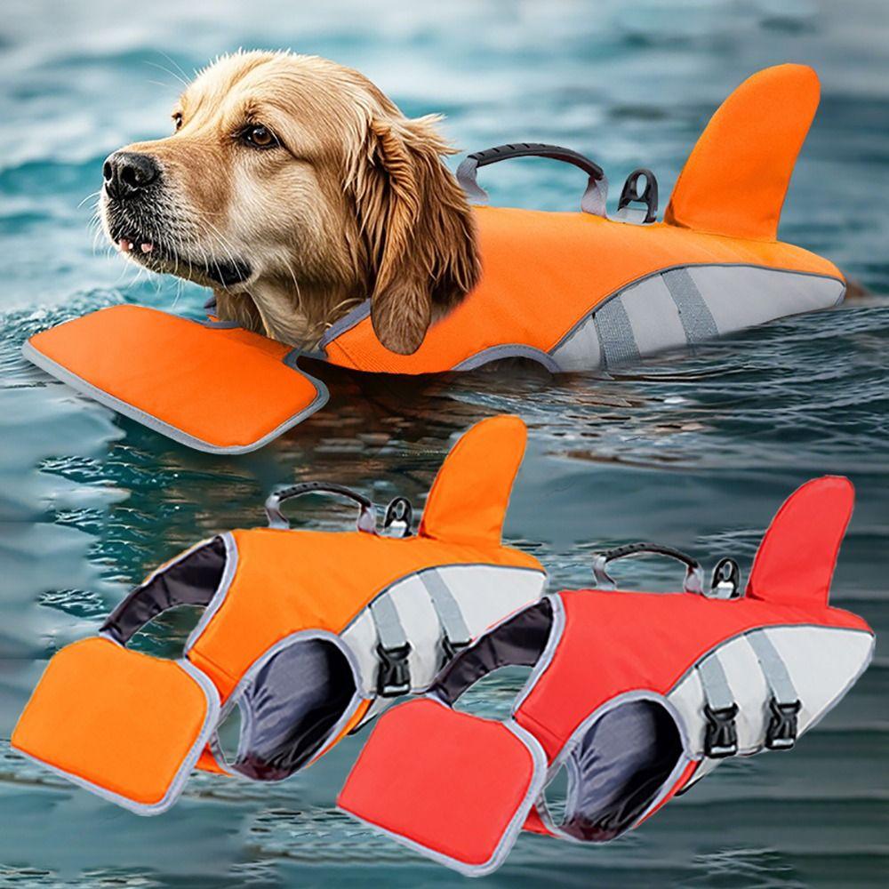 Back Traction Hook Dog Life Jacket Vest High Buoyancy Pet Safety Swimsuit  Hound